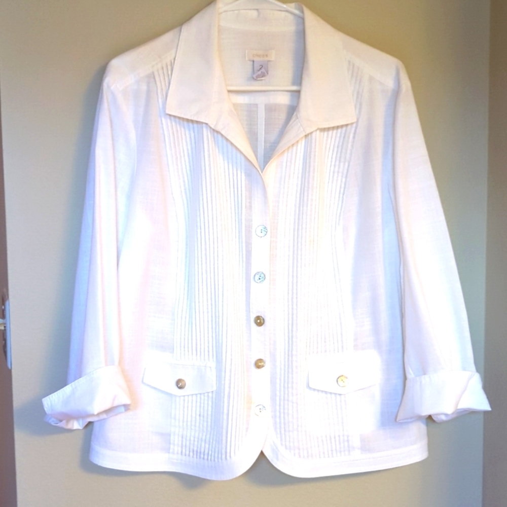 Chicos pintuck cotton shirt